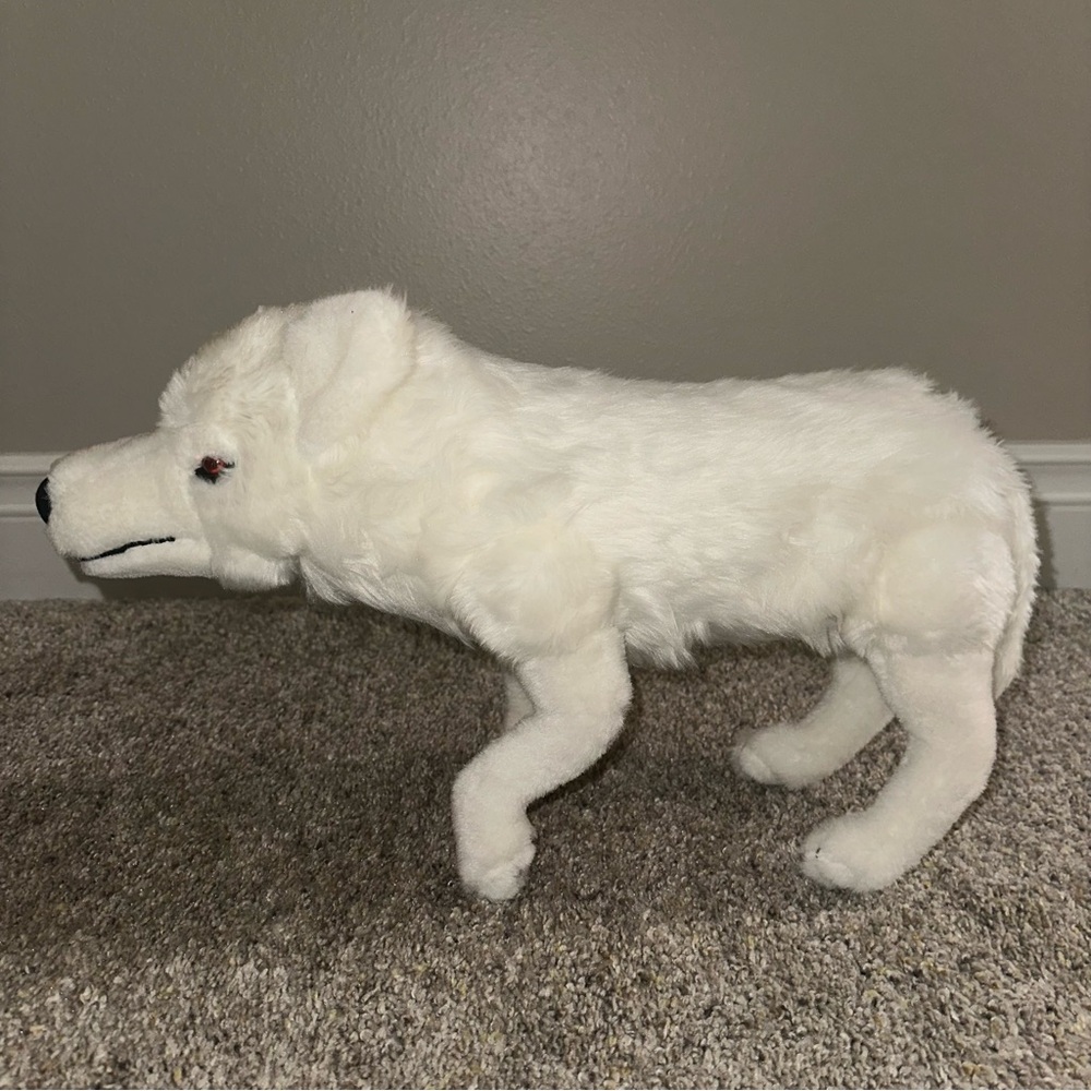 Red Eye Game of Thrones Dire Wolf Direwolf Ghost Plush Toy white 2014 HBO 16”